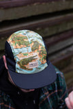 MC x Bernot Caps handmade 5 panel I Crocodile Pocket Fabric with olive sides and brim