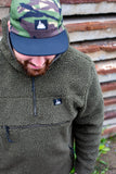 Halfawrap Sherpa Pullover Jacket I Olive