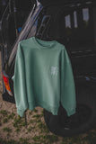 Skellington crewneck I Teal Monstera (oversized)