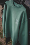 Skellington crewneck I Teal Monstera (oversized)