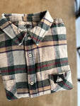 Cotton Flannel shirt I Beige Bottlegreen (Limited Edition!)