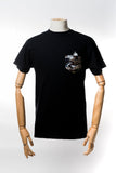 Bear with Salmon pocket tee I Black