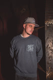 Skellington crewneck I Dark Heather Grey - Heather Burgundy