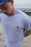 Red Logo Minimal Tee I Heather Sports Grey