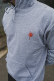 Red Logo Minimal hoodie I Heather Grey