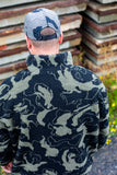 Halfawrap Troyer Sherpa Pullover I Olive Swirl Camou