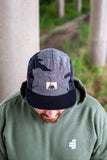 MC x Bernot Caps handmade 5 panel I Carhartt Bowie camou with black sides and brim