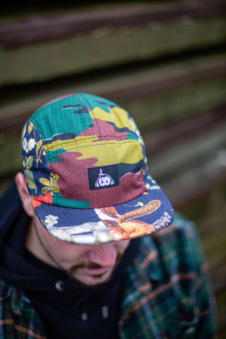 MC x Bernot Caps handmade 5 panel I Belgian Army ABL Jigsaw camou with Mushrooms & Flowers