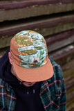 MC x Bernot Caps handmade 5 panel I Crocodile Pocket Fabric with olive sides and brim