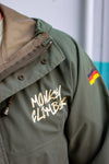 Vintage German Army Olive Green Jacket I Sunset design size XL/XXL (only 1 made)