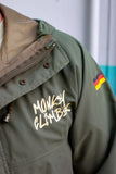 Vintage German Army Olive Green Jacket I Sunset design size XL/XXL (only 1 made)