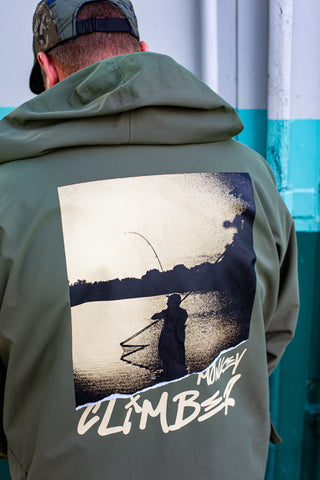 Vintage German Army Olive Green Jacket I Sunset design size XL/XXL (only 1 made)