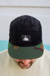 MC x Bernot Caps handmade 5 panel I Black Poane with Dutch Jungle Camou sides and top