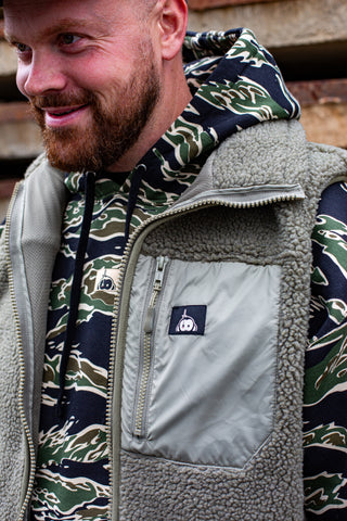 Sherpa Fleece Bodywarmer I Pale Olive