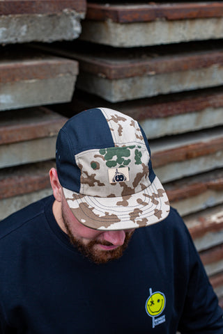 MC x Bernot Caps handmade 5 panel I German Tropentarn Camou combined with Black