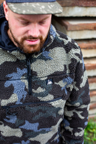 Halfawrap Sherpa Pullover Jacket I Aqua Camou