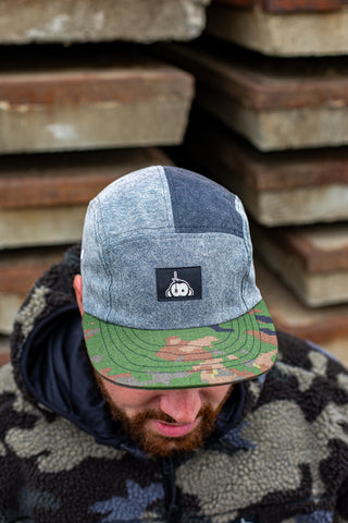 MC x Bernot Caps handmade 5 panel I Experimental camou combined with Greytones