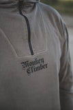 MONK oversized quarter zip hoodie I Dark Khaki