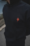 Red Logo Minimal hoodie I Black